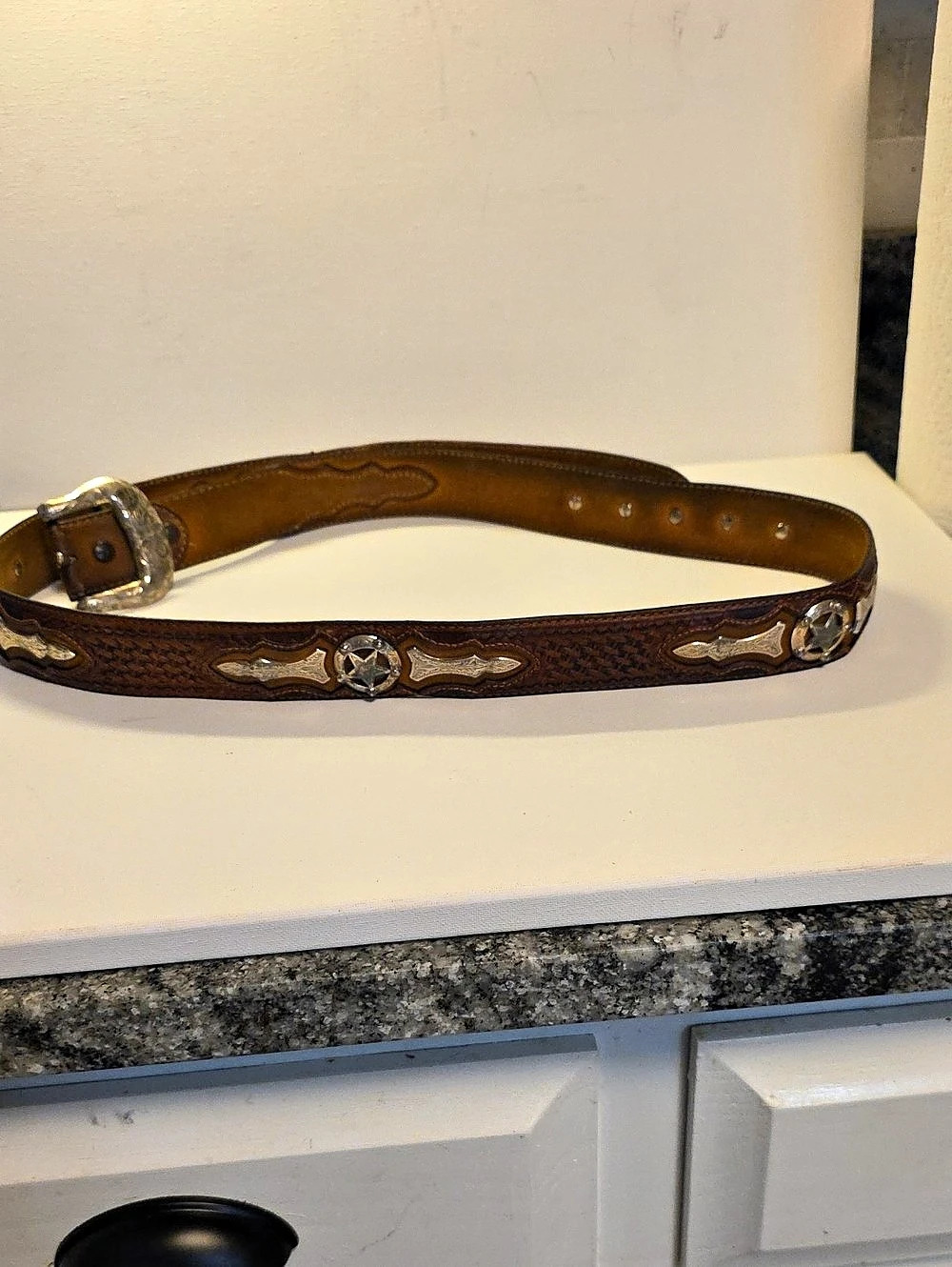 Western Leather Belt in Brown Size 48
